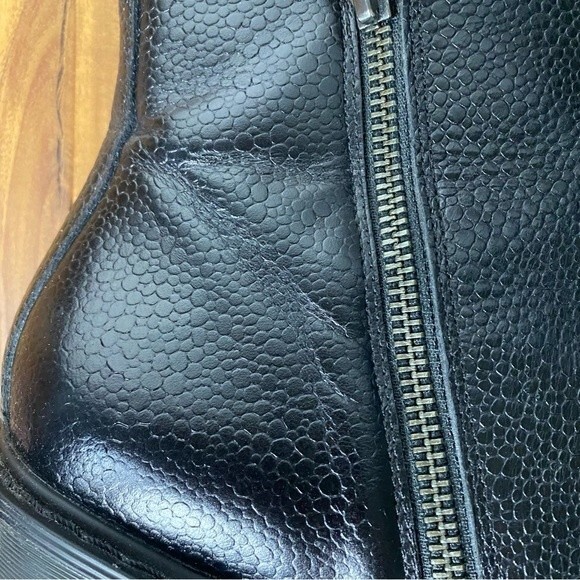 Dr. Martens Magdalena Black Heeled Boot Fleece Lined Zipper Chunky Heel Size 11 - Picture 14 of 16